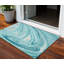 Tapis d'extérieur lavable abstrait bleu sarcelle 3 pi x 5 pi bleu sarcelle