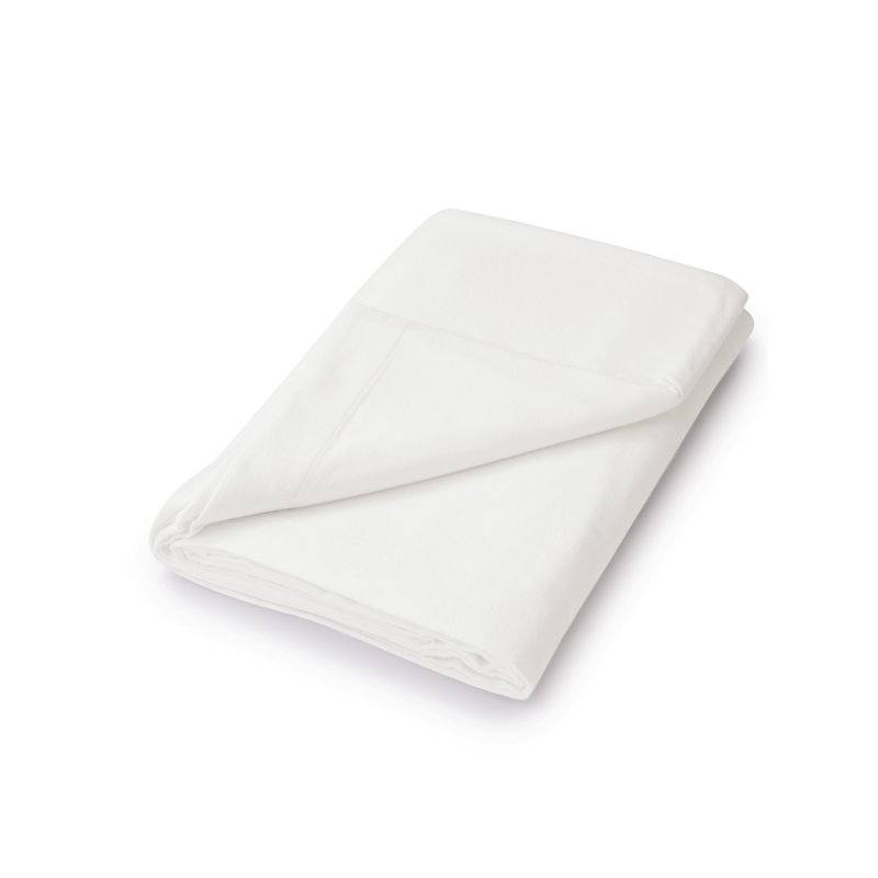 100% Brushed Cotton Flat Sheet, Super King (6'), White