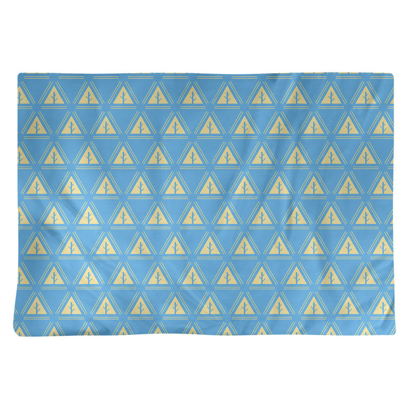Récapitulatif de coton 18" classique à arbre minimaliste Barbra, Bleu sarcelle/jaune, Polyester
