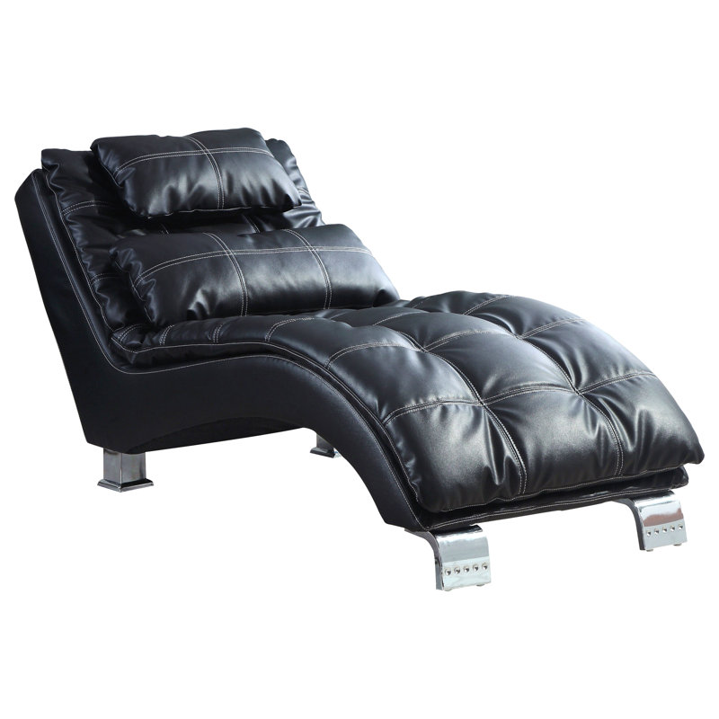 Black Upholstered Chaise With Arched Base