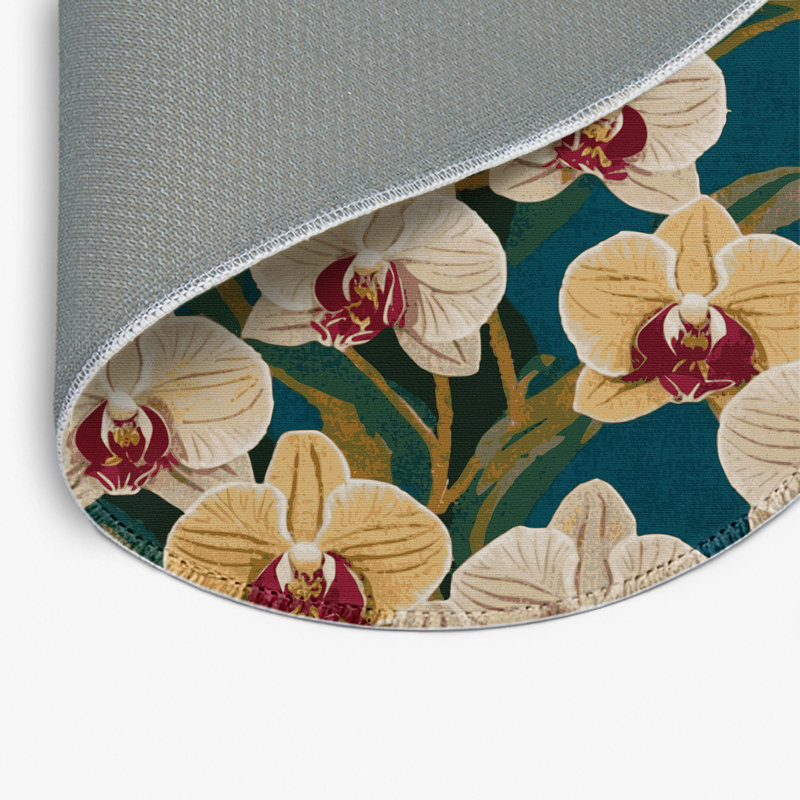Botanical Brown Indoor and Outdoor Area Rug, Round 5'