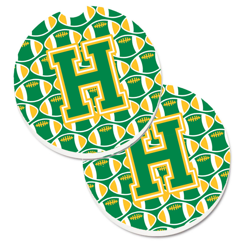 Sous-verre de football, H, Vert/doré