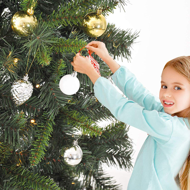 Lighted Artificial Pine Christmas Tree, 6ft H