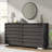  Farmhouse 2 Piece Queen Bedroom Set, Platform Bed And 6 Drawer Dresser, Black-594345210-594345215