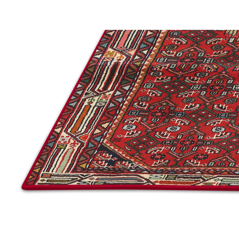 Tapis jaune clair/marron/noir Bence, Rectangle 5 pi x 8 pi