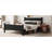 Under-Bed Storage Platform Bed, Queen Size Bedroom Furniture, Sleek Black Wood Shaker Farmhouse Bed with Headboard and Footboard-1921383357-1921383355