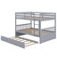Lit superposé en bois d'hévéa avec lit gigogne, échelle, garde-corps, convertible en 2 lits-203929088