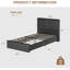 Structure de lit simple tapissier, lit plateforme avec tête de lit, aucun sommier requis, capacité de 900 lb, assemblage facile et silencieux, noir-2104903886-2104903986
