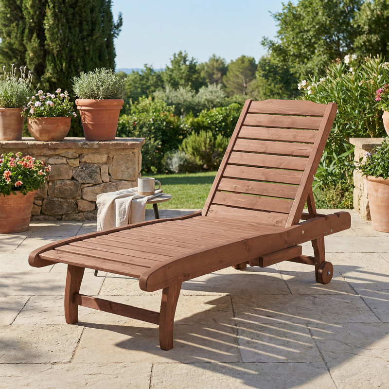 Chaise longue d'extérieur inclinable réglable Audwin