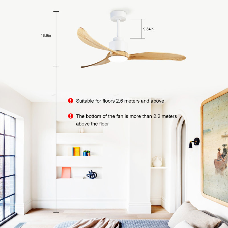 52"  Ceiling Fan With Dimmable LED Light Remote Control