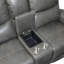 Causeuse inclinable électrique en cuir avec console - style contemporain, sièges inclinables doubles - chargement USB, rangement dissimulé