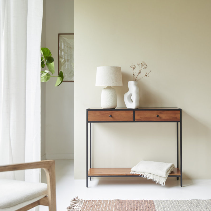 Agra 39.37'' W Solid Wood Console Table