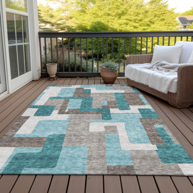  Tapis d'intérieur / extérieur antidérapant Neysa, Rectangle 3' x 5'