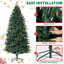 Arbre de Noël artificiel 6 pi, aiguilles de pin réalistes à 7 couches, support en métal robuste, décoration de Noël intérieure / extérieure-715388057