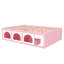 Lit plateforme en bois rose blanc compact avec rangement à DEL