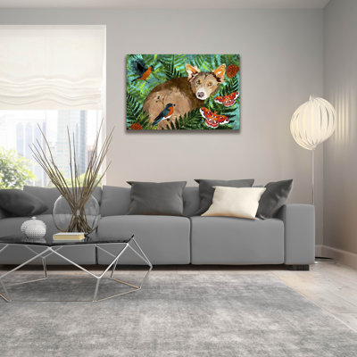 Art mural en verre épique «Laying In Ferns» par Thatgrubgirl, 36 po x 24 po