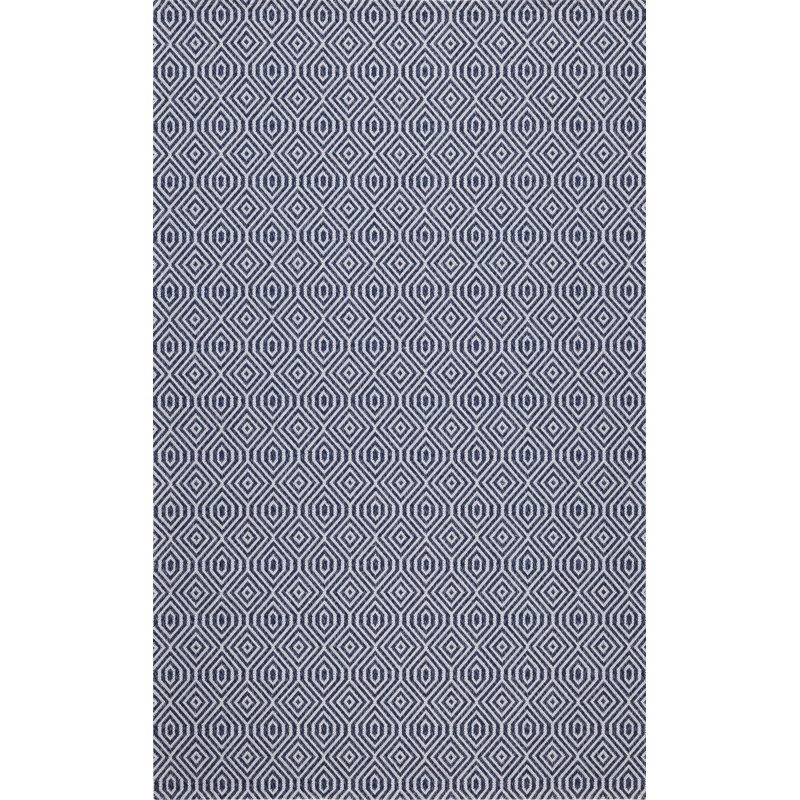 Martha Stewart Cotton Rug in Blue/Gray, Rectangle 4' x 6'