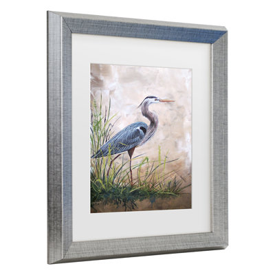 «Heron In The Reeds», art encadré par Jean Plout