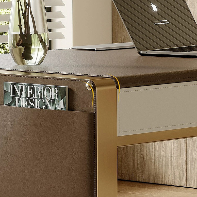 Bureau italien de luxe minimaliste italien, H 29,53 po x l 70,87 po x P 27,56 po