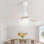 Ventilateur de plafond en bois massif de 48 pouces avec lumière à intensité variable et moteur à courant continu réversible à 6 vitesses-1370100650-1370100644
