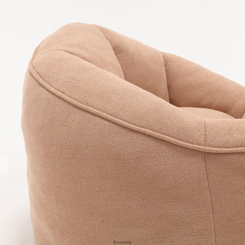 Pouf-canapé avec rembourrage en mousse haute pression et repose-pieds, Microfibre brun clair