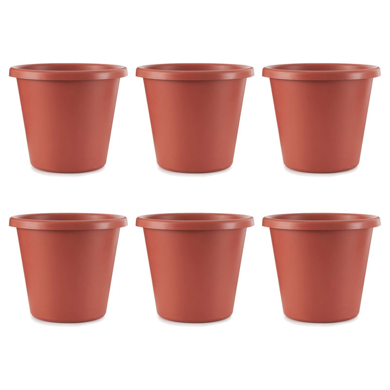 Pot à fleurs en plastique Aashka, Terre cuite, H 11 po x l 14 po x P 14 po