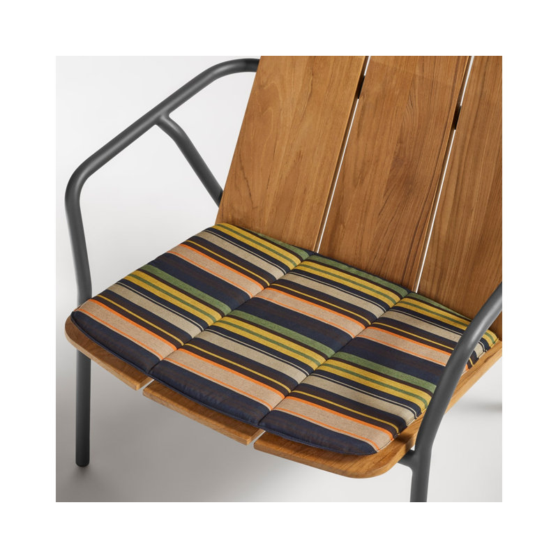 Offline Sunbrella Outdoor 1'' Lounge Chair Chair Pad, Blue/Yellow Sunbrella®