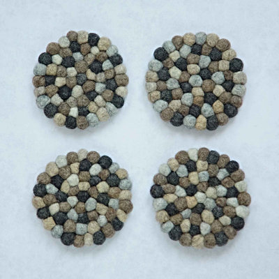 Handmade Felt Ball Coasters