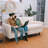 Marsean Fabric 70.86'' Reception Upholstered Arm Loveseat Linen Living Room Sofa with Storage Pockets