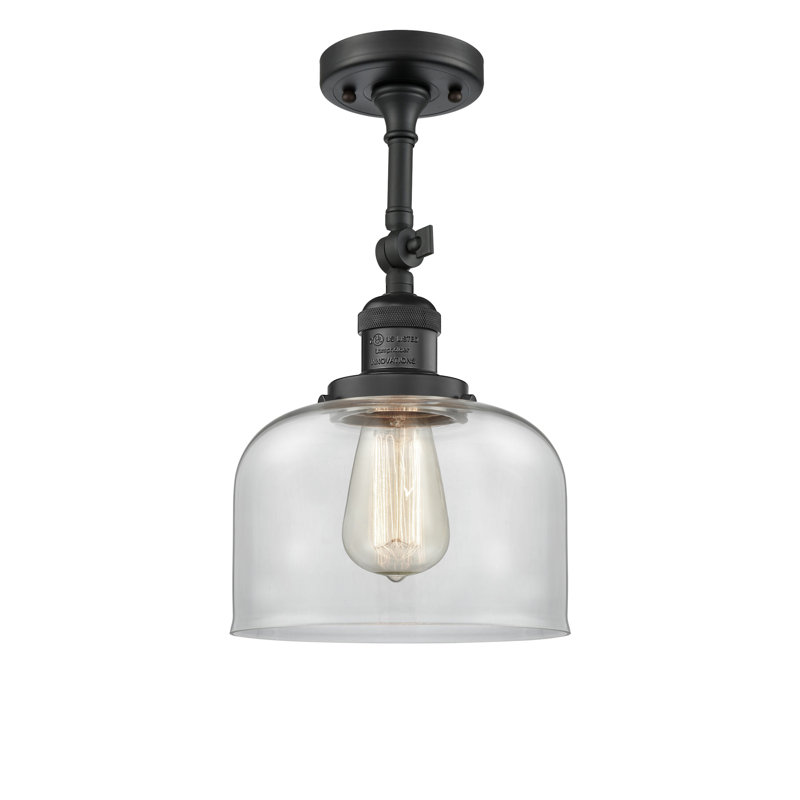 Bell - 1 Light 8" Sconce, 6 Watt Vinage LED Bulb, Clear, Matte Black
