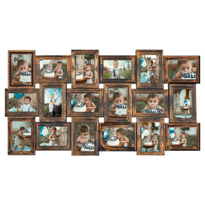 Clamaro 'COLLAGE' Picture Frame 40x45 Handmade | Black Matt | Modern Angular Frame Made From MDF Wood With Acrylic Glass Pane, Back Board And Metal