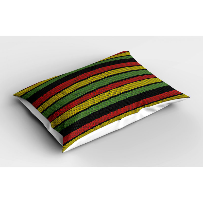 Rasta Polyester Striped Sham Set, Twin
