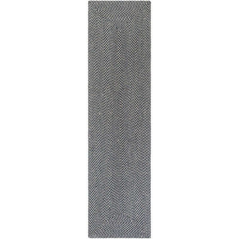 Tapis contemporain bleu Aideen, Tapis de couloir 2 pi 7 po x 10 pi