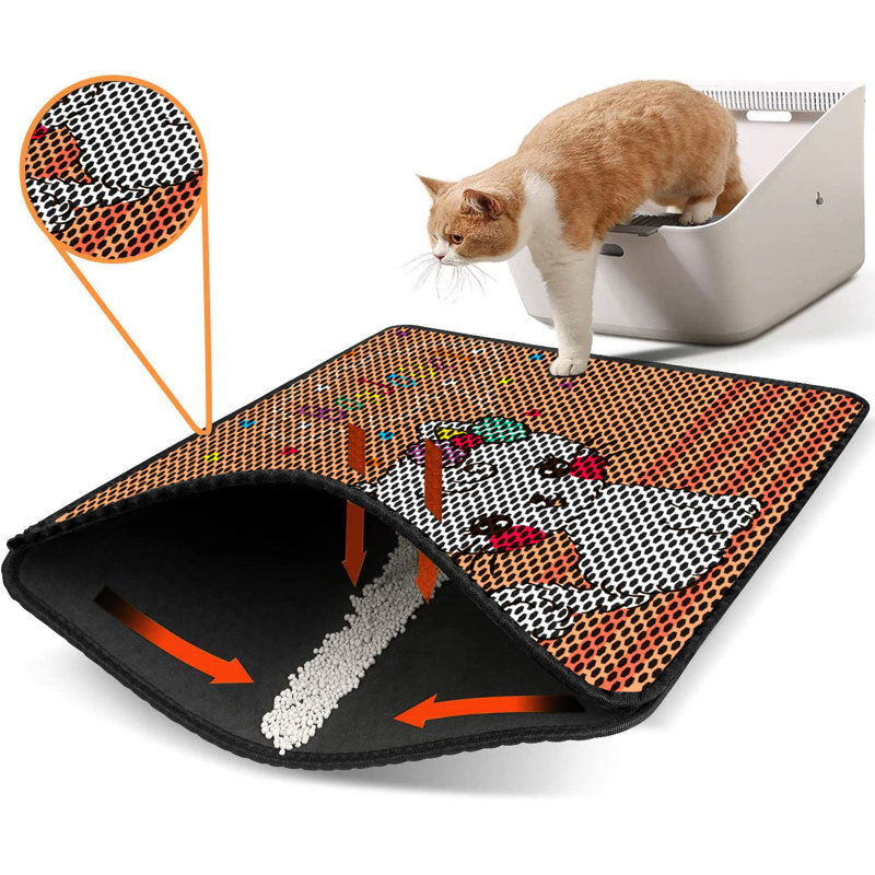 Premium Cat Litter Mat, 18 x 24 inches | 50% PVC / 50% Polyester, Machine Washable & Vacuum Friendly | Durable, Easy-Clean Design for Pet Owners | Protect Your Floors from Litter Messes