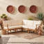 Ensemble de canapé modulaire pour l'extérieur, modulaire de patio en bois d'acacia avec coussins, loquets intégrés et sièges d'angle-1810357900