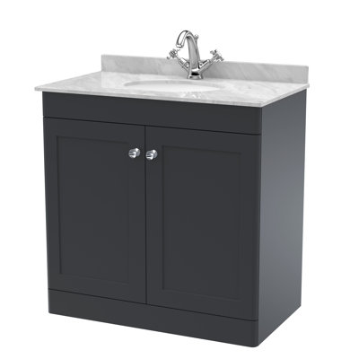 Classique 820 mm Freestanding Single Vanity with Drop In Basin
