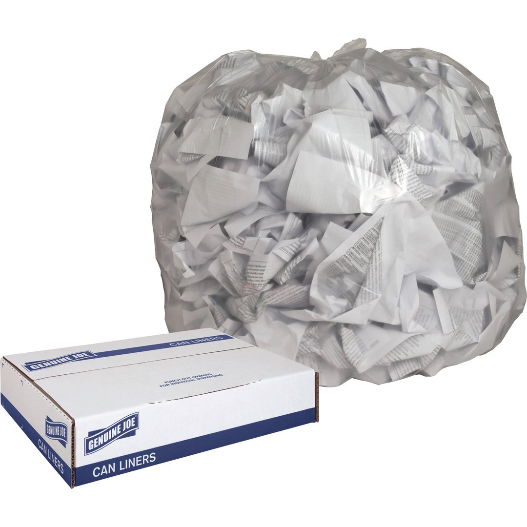 Polyethylene Plastic Recycling Bags - 100 Count Genuine Joe Type and