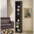 Rectangular 8-Shelf Bookcase With 2 Fixed Shelves, Cappuccino