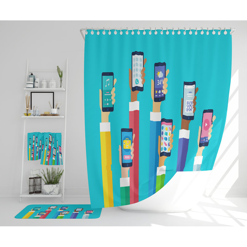 Naveed Polyester Shower Curtain Set