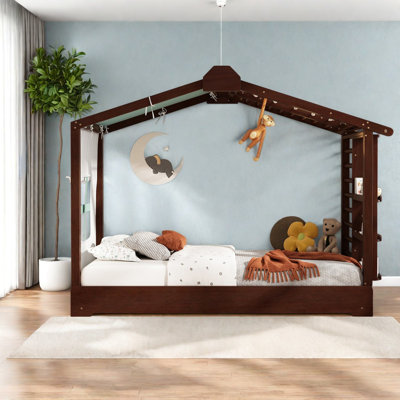Lits simples avec rangement, lit gigogne en bois, chambre d'enfant moderne