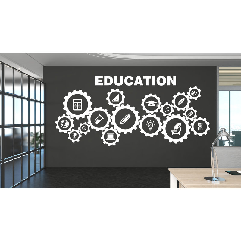 Autocollant éducatif pour école, Beige, H 99 po x l 45 po