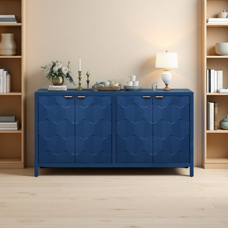 4-Door Storage Accent Cabinet Sideboard, Navy