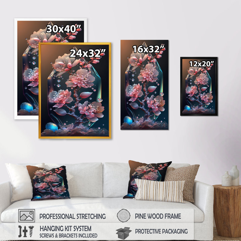 " Cherry Blossums Tree III ", 12" W x 20" H, Wrapped Canvas