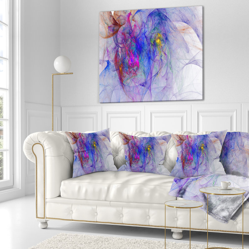 Blue Mystic, texture psychédélique - coussin abstrait imprimé, 16 po x 16 po, Coussin décoratif