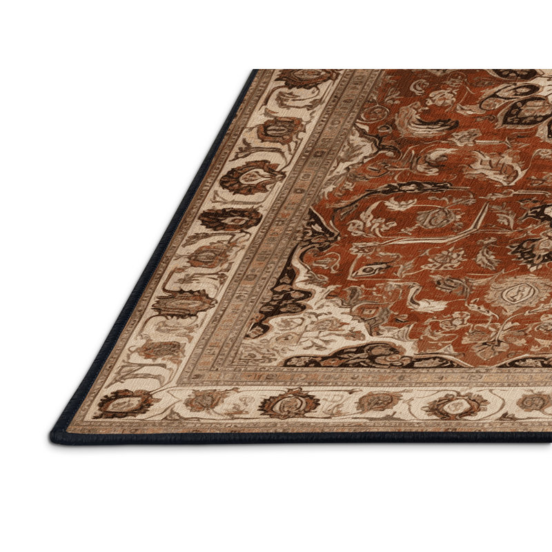 Machine Washable Persian Brown Area Rug, Rectangle 2' x 3'