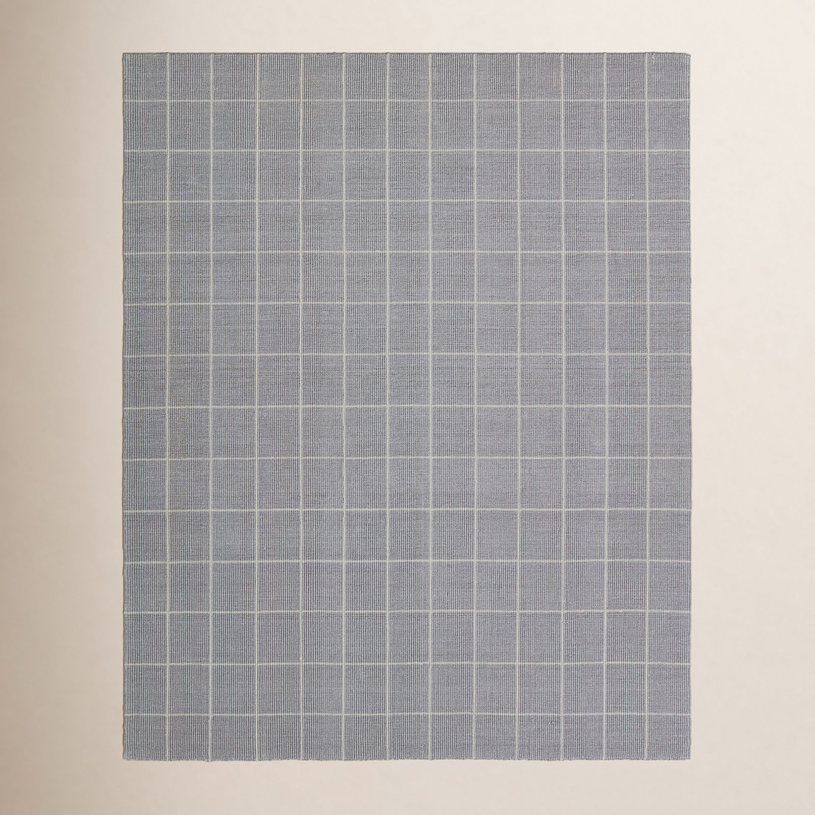 Silver Gray Hand-Woven Striped Rug, Rectangle 5' x 8'