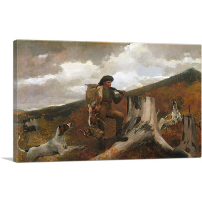 «A Huntsman and Dogs 1891» par Winslow Homer, reproduction d'art sur toile tendue