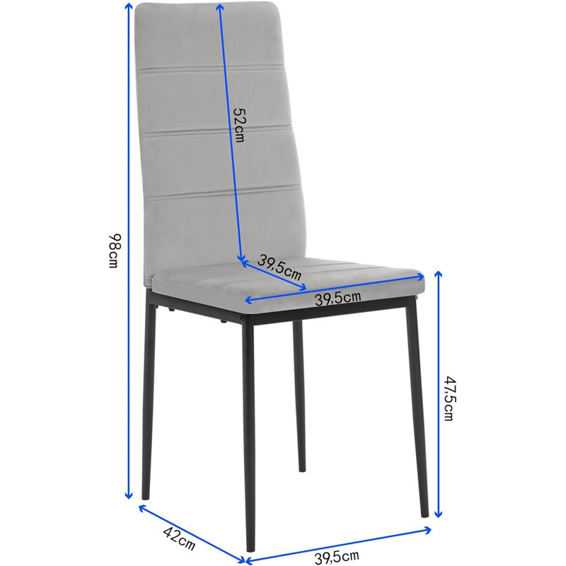 Nowah 47.5cm H Velvet Upholstered Full Back Parsons Chair, Grey