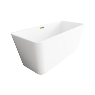 59 Inch Bathtub in Glossy White with Trim