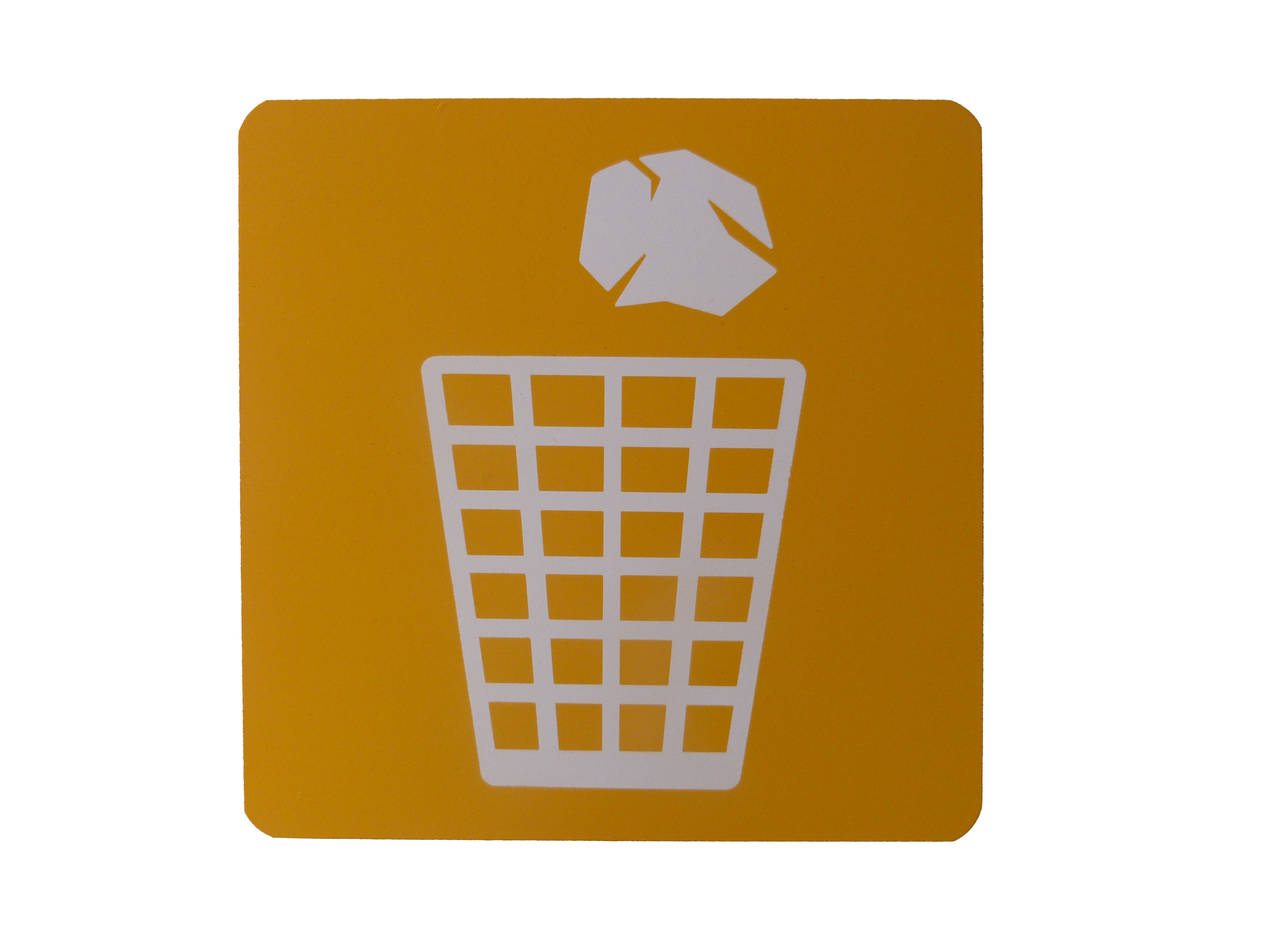 Fixturedisplays® Yellow General Waste Sign Recylce Bin Sign Mcdonalds ...
